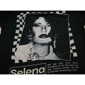 Selena Gomez Short Sleeve Graphic Print Black Medium Crew Neck Shirt
